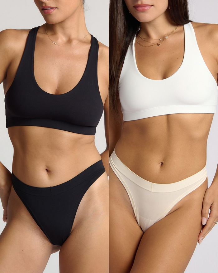 Perfect Cropped Racerback Black and Cloud