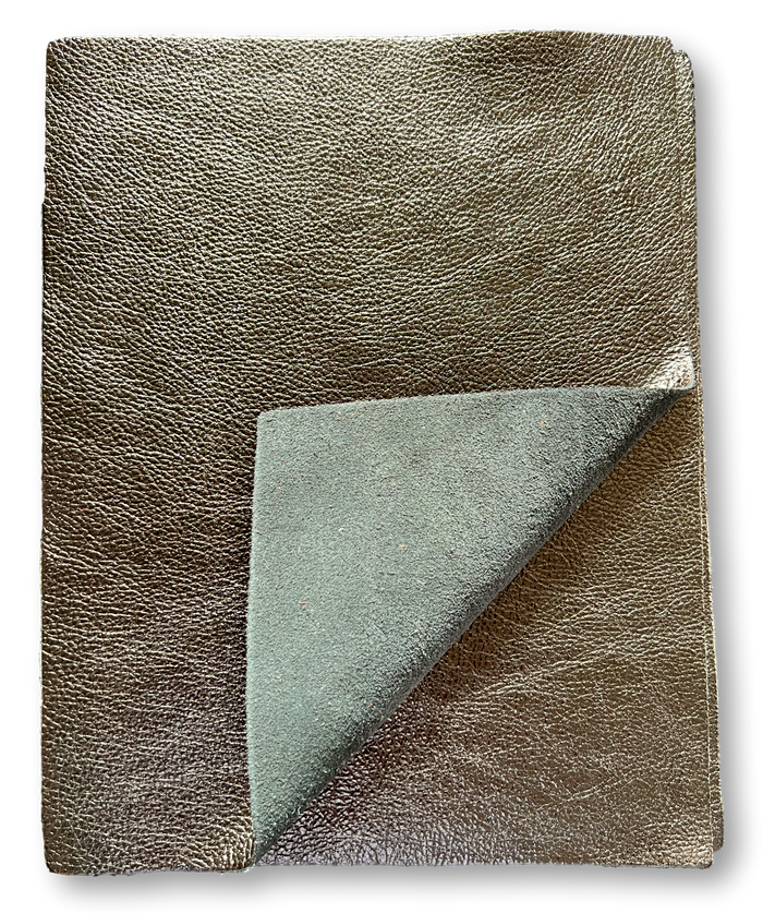 Pewter Metallic Cowhide Sheets, 8.5 × 11 in alternate view showing color and surface finish
