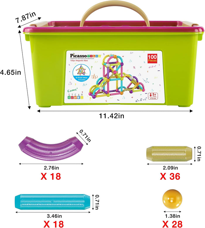 Picasso Magnetic Bars 100-Pieces