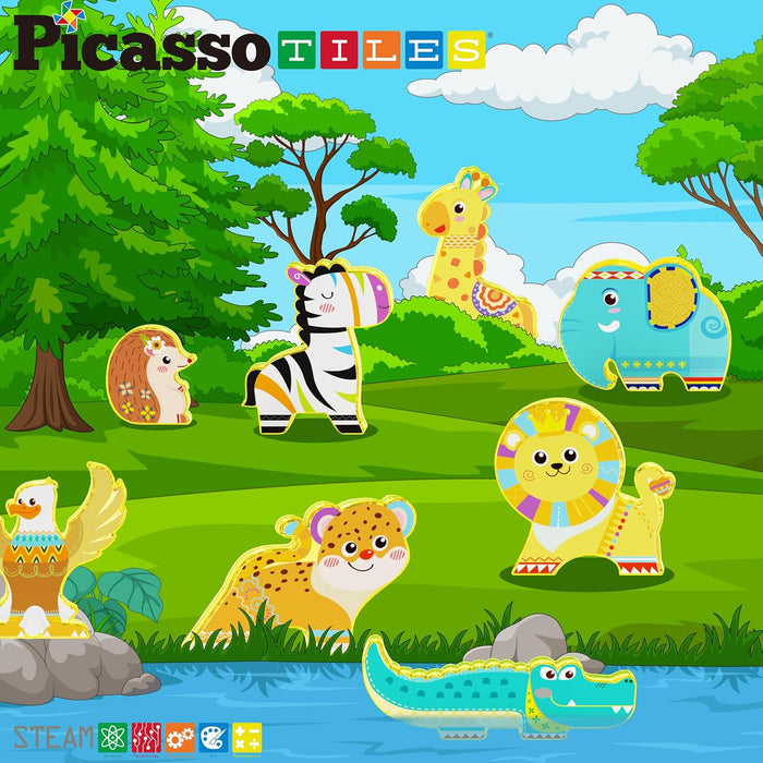 Picasso Magnetic Blocks Safari Animals 8-Pieces
