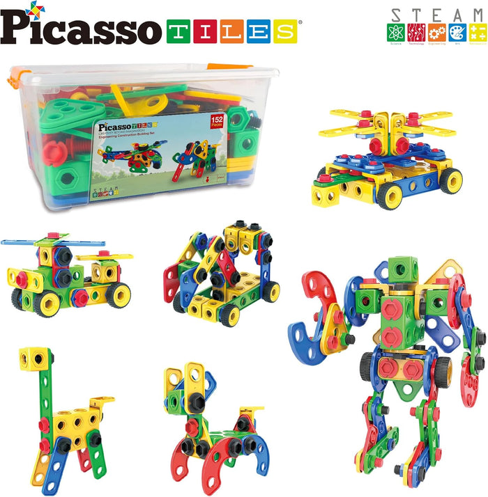 Picasso Magnetic Engineering Construction Building Set 152-Pieces