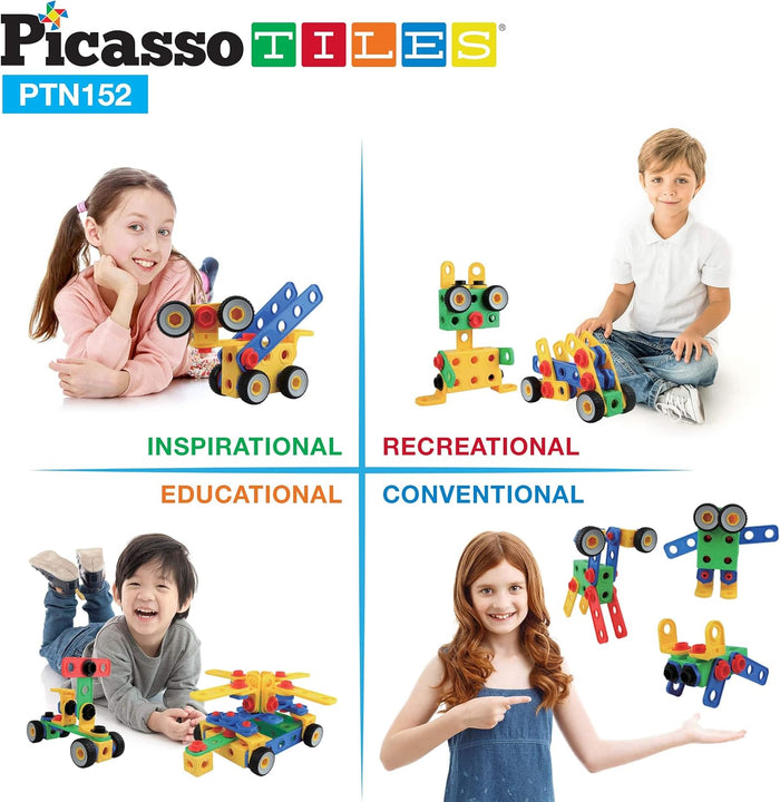 Picasso Magnetic Engineering Construction Building Set 152-Pieces