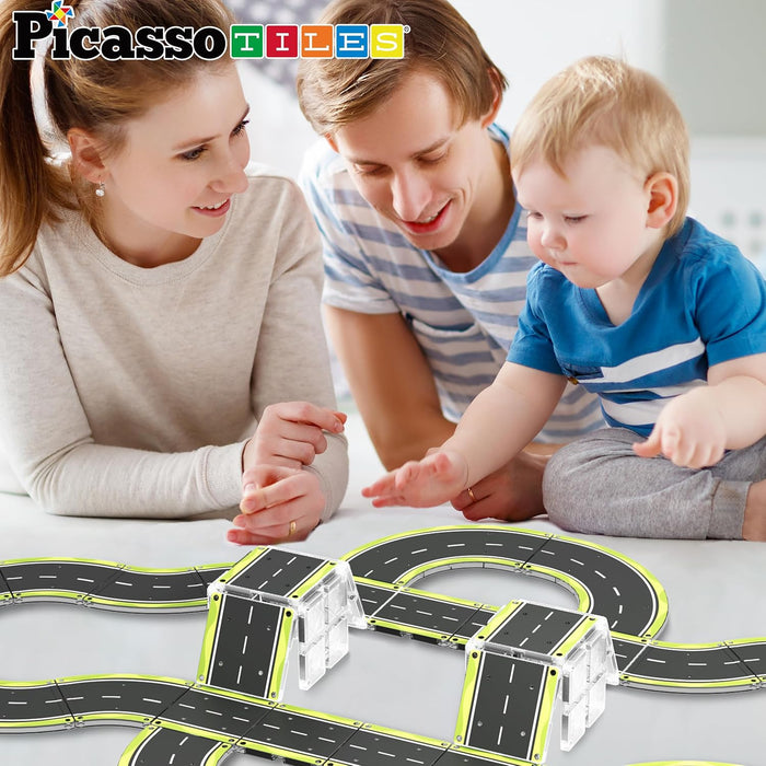 Picasso Magnetic Tiles Highway Printed Set 16-Pieces