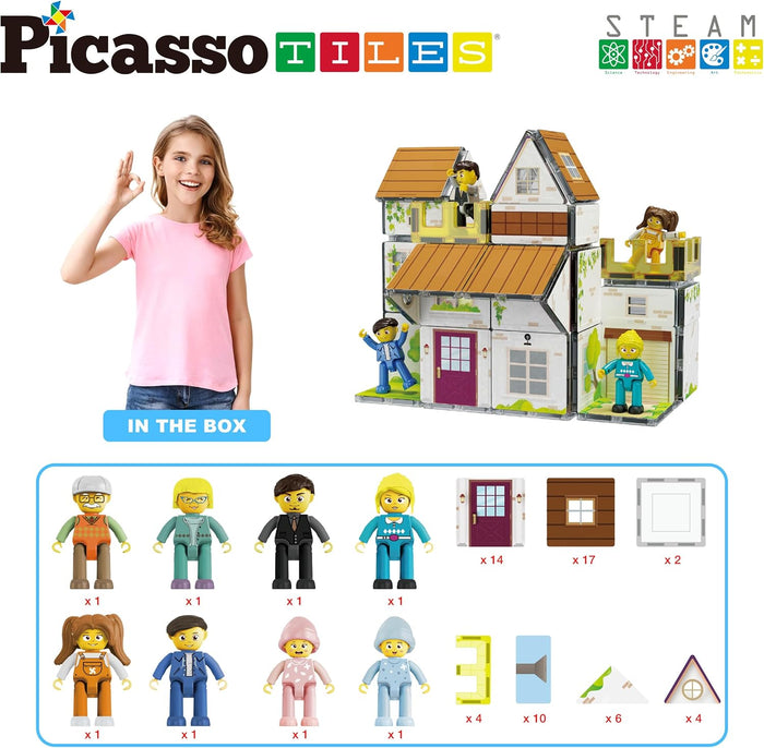 Picasso Magnetic Tiles Homestead Family Theme 65-Pieces