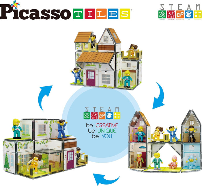 Picasso Magnetic Tiles Homestead Family Theme 65-Pieces