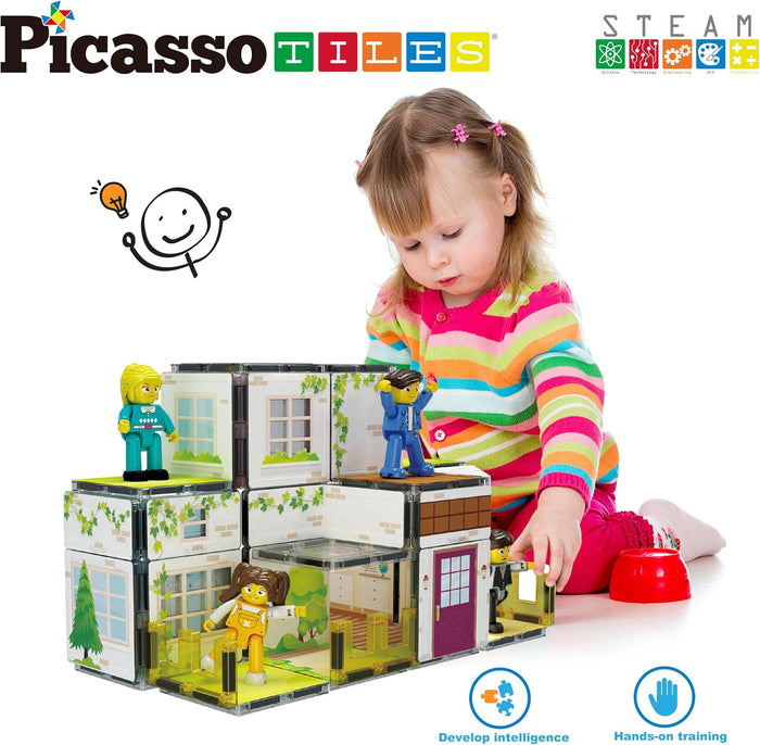 Picasso Magnetic Tiles Homestead Family Theme 65-Pieces