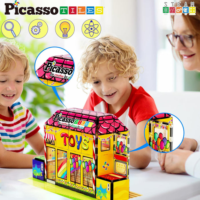 Picasso Magnetic Tiles Toy Shop 60-Pieces