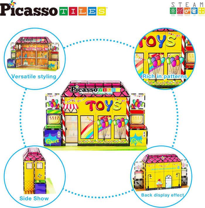 Picasso Magnetic Tiles Toy Shop 60-Pieces