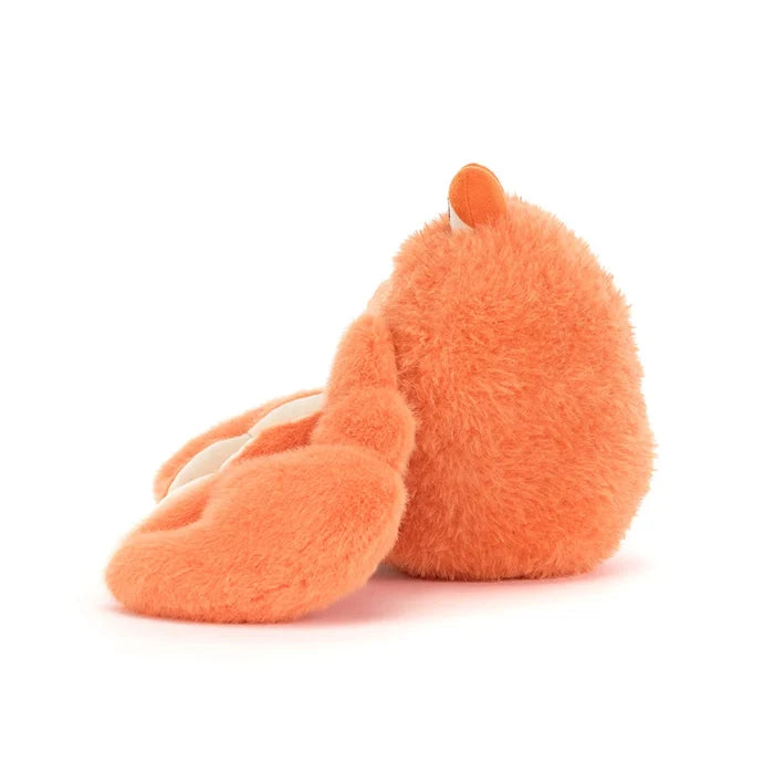 Orange plush toy on a white background
