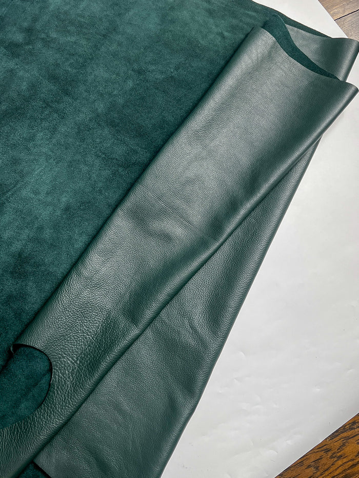 Pine Green Full-Aniline Cowhide alternate view showing color and surface finish