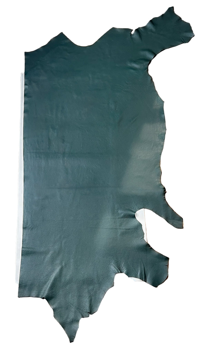 Pine Green Full-Aniline Cowhide surface detail showing texture and finish