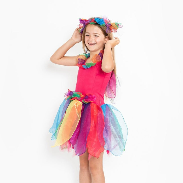 Pixie Fairy Dress Rainbow - letsdressup.com.au - Girls Dress Ups