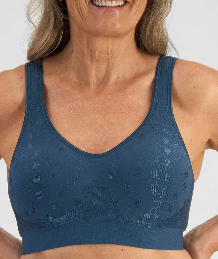 Playtex Comfort Revolution Contour Dot Wire Free Bra - Forest Teal