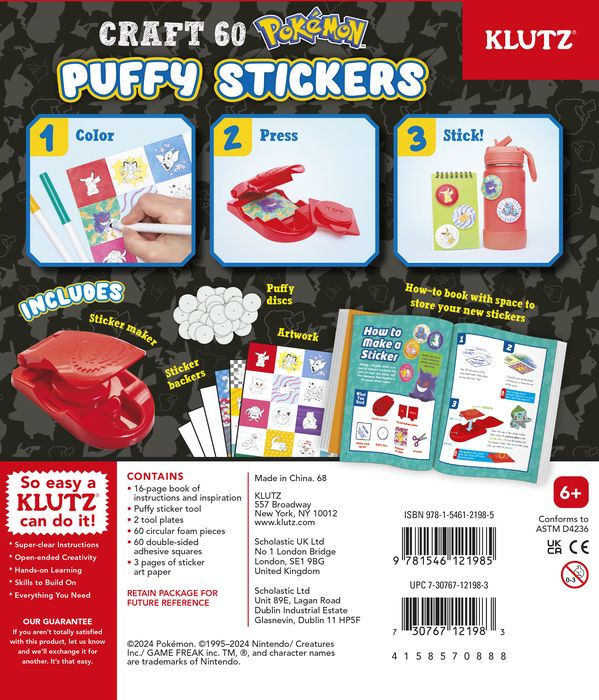 Pokemon Color-In 3D Puffy Stickers