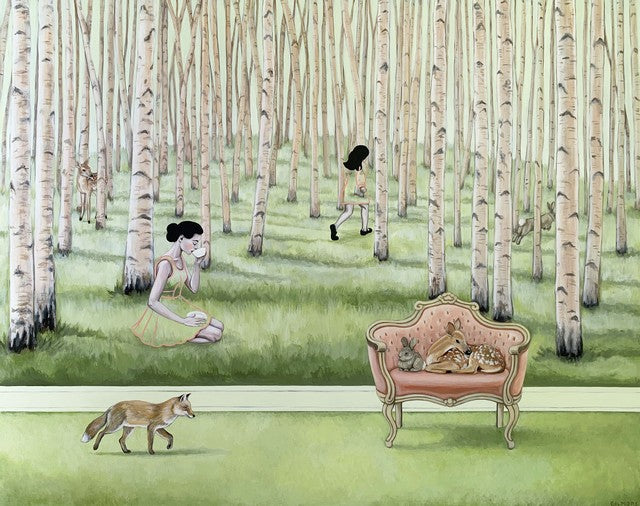Polly & Poppy In The Pale Pink Woods