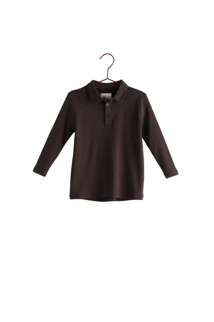 polo l/s jersey - brown