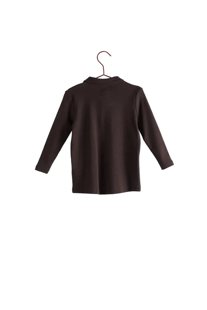 polo l/s jersey - brown