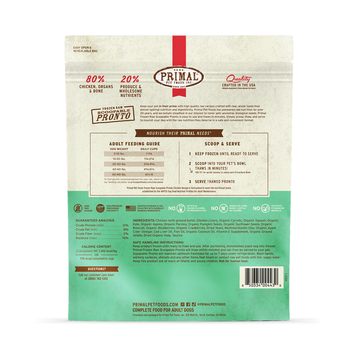 Primal Pronto Raw Frozen Dog Food 4lb