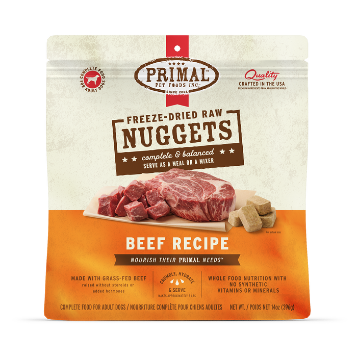 Primal Raw Freeze-Dried Nuggets Beef Dog Food