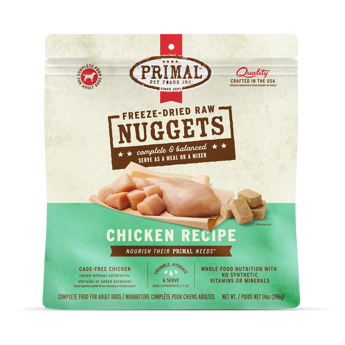 Primal Raw Freeze-Dried Nuggets Chicken Dog Food