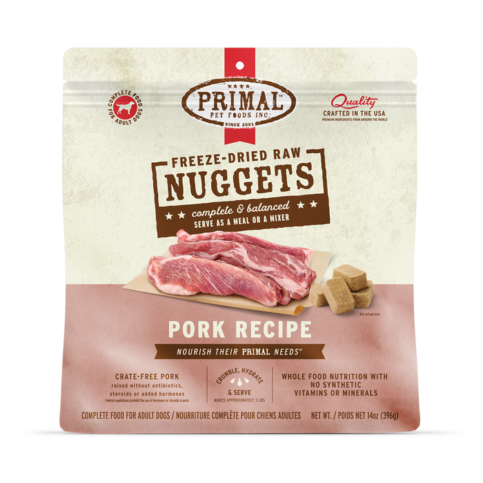 Primal Raw Freeze-Dried Nuggets Pork Dog Food