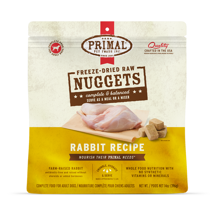 Primal Raw Freeze-Dried Nuggets Rabbit Dog Food