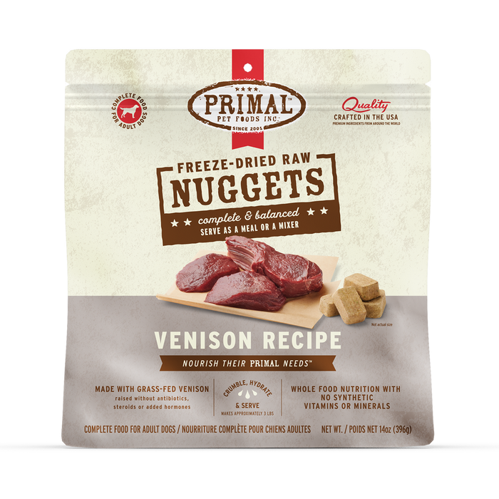 Primal Raw Freeze-Dried Nuggets Venison Dog Food