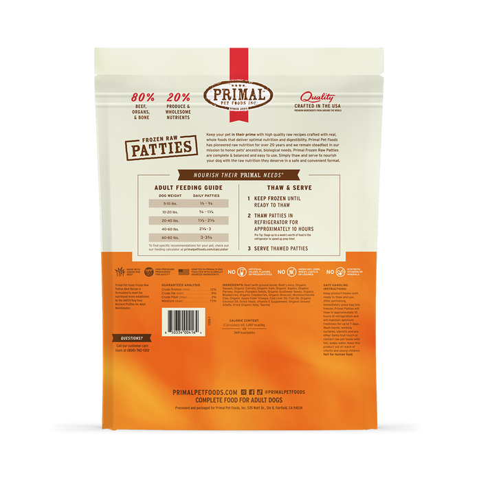 Primal Raw Frozen Beef Dog Food