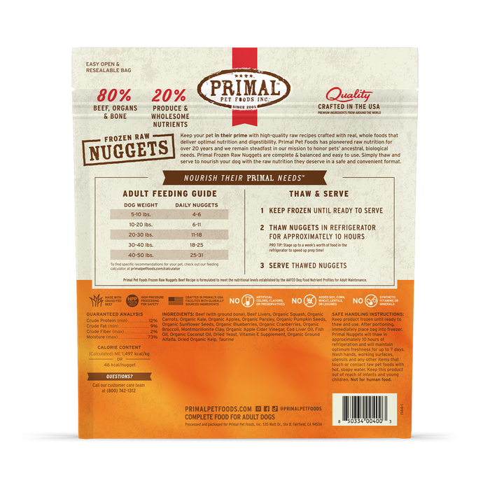 Primal Raw Frozen Beef Dog Food