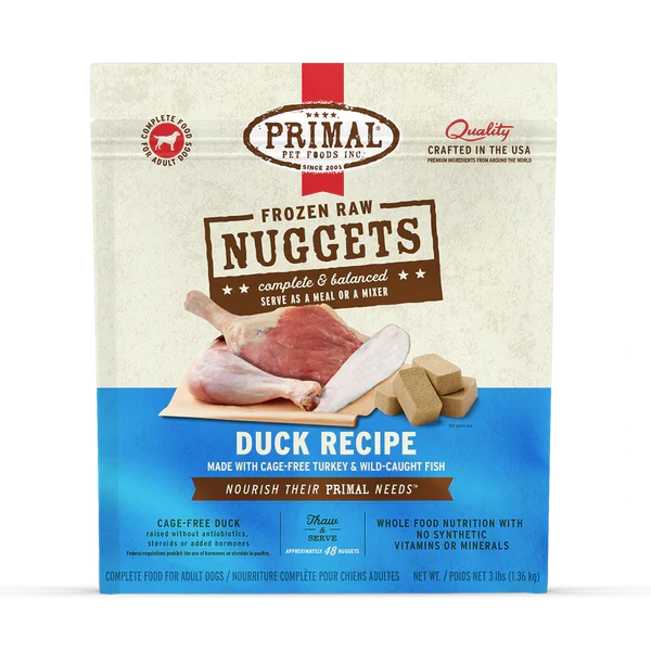 Primal Raw Frozen Duck with Turkey & Fish Dog Food