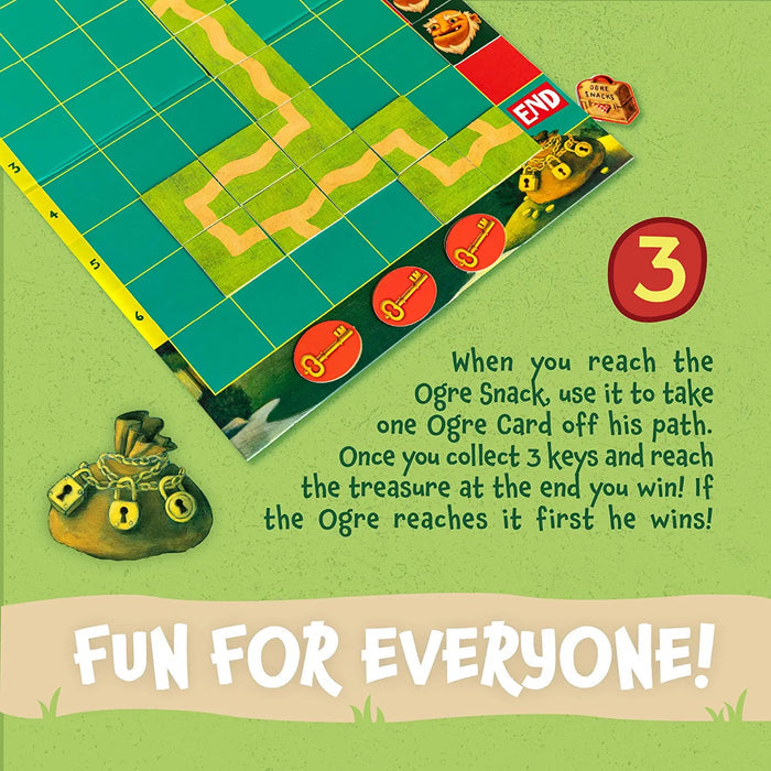 An example of how to play Race to the Treasure on a green background.