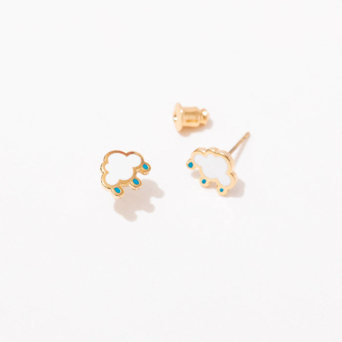 Rain Cloud Enamel Stud Earrings