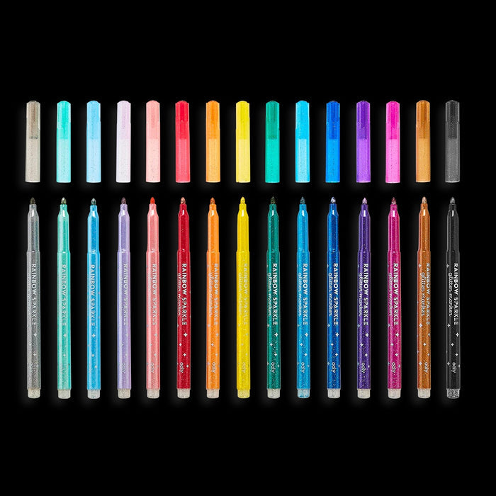 Rainbow Sparkle Glitter Markers