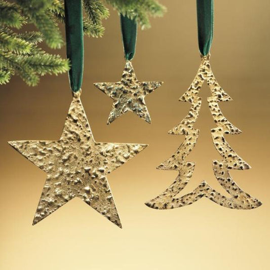 Raw Aluminum Ornament - Gold (Set of 6) - Ornaments by Carlyle Avenue