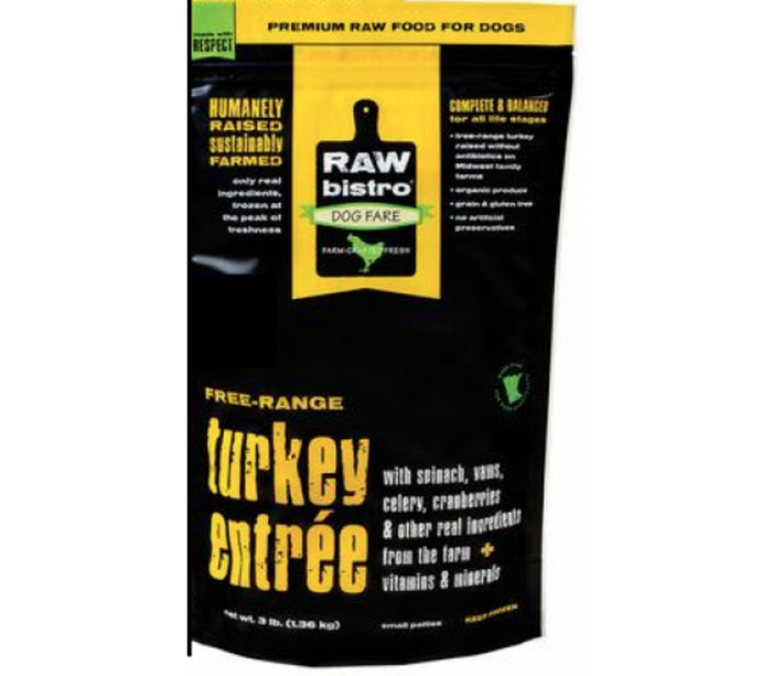 Raw Bistro Frozen Turkey Entree For Dogs