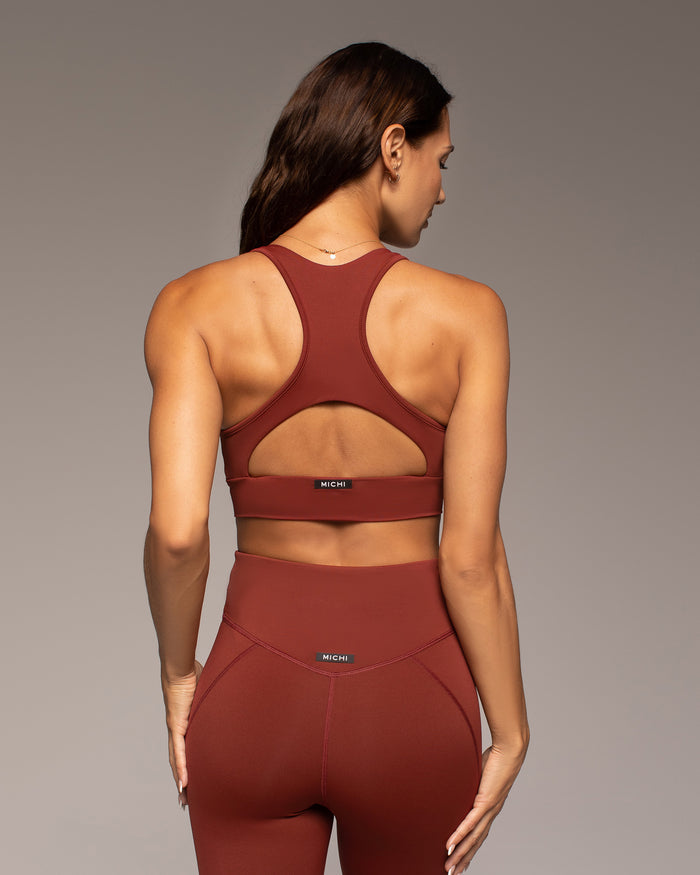 Ray V-Neck Longline Bra - Terracotta