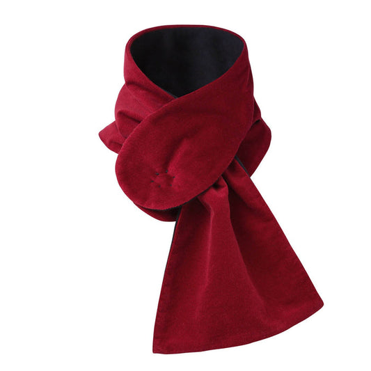 Kids red corduroy winter scarf made from soft cotton