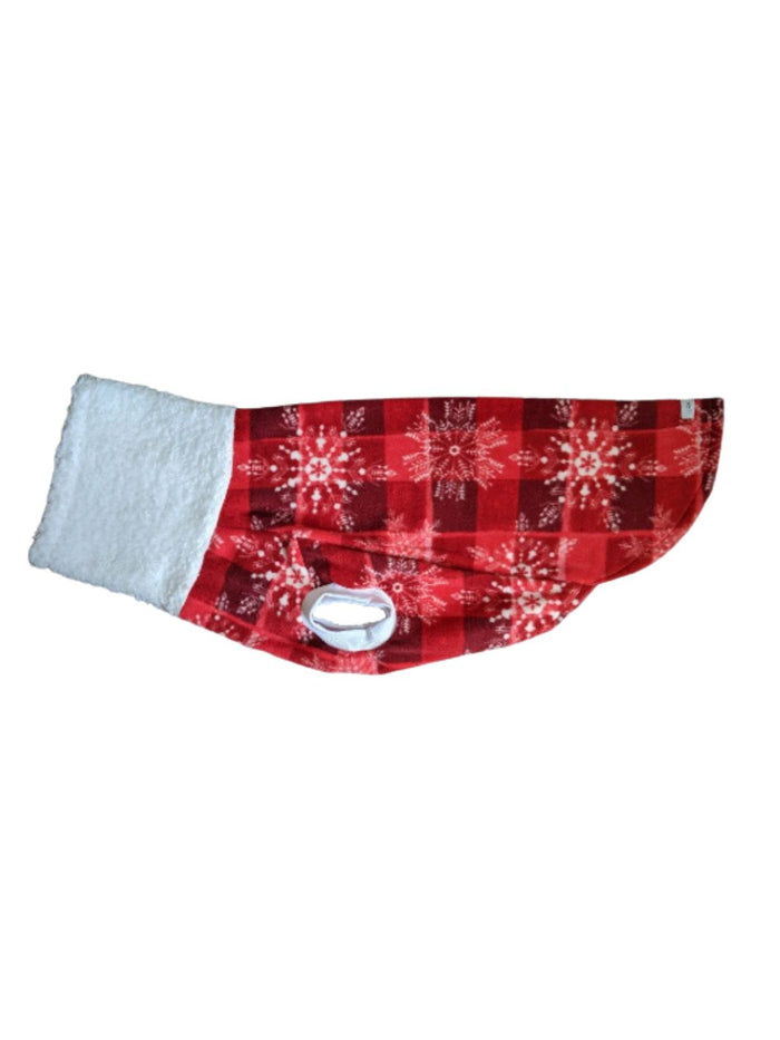 Jax & Molly's fleece pullover snowflake dog sweater