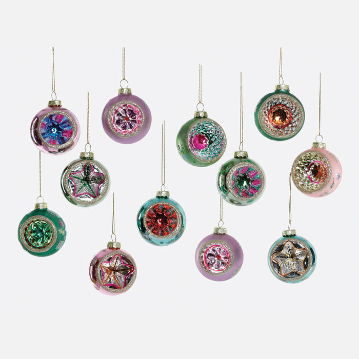 Reflector Glass Ornaments, Boxed Set of 12