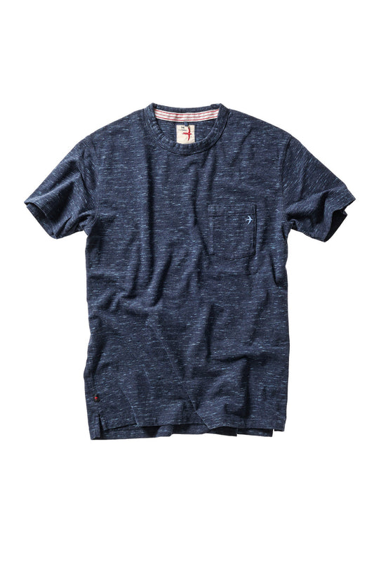Ringspun Pocket Tee - Navy / Blue Striated