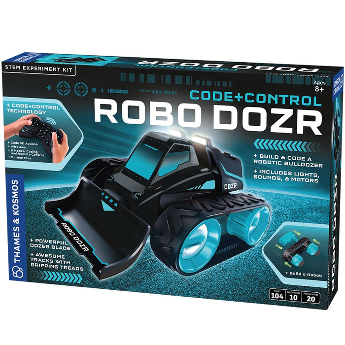 Box of Code + Control Robo Dozer toy with images of the toy and packaging details.