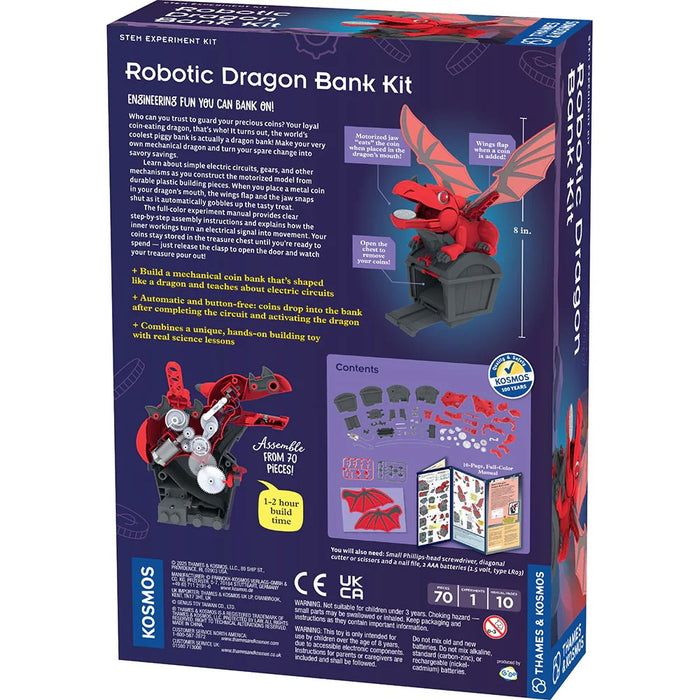 Box of Robotic Dragon Bank Kit with red dragon illustration on a blue background