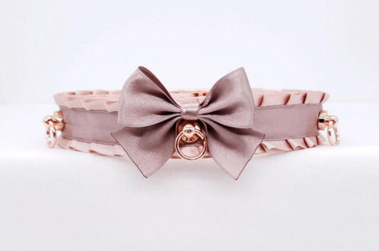 Rose Gold and Latte BDSM Collar