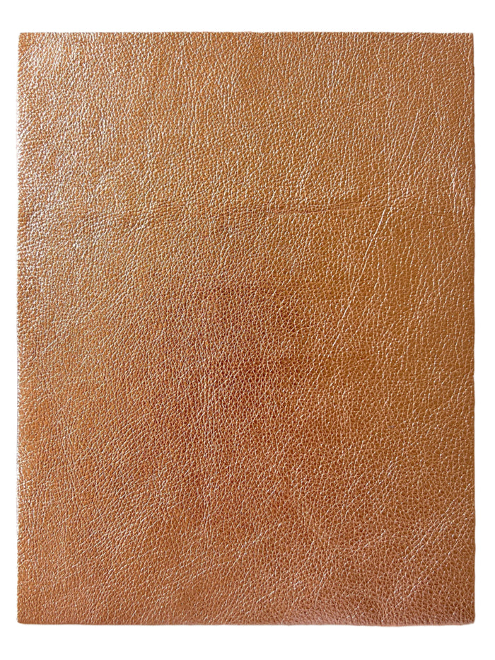 Rose Gold Metallic Cowhide Sheets, 8.5 × 11 in shown in a full product view