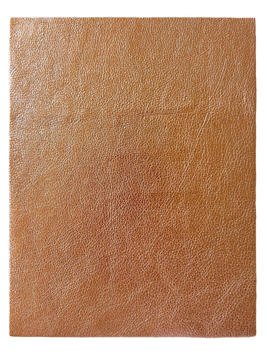 Rose Gold Metallic Cowhide Sheets, 8.5 × 11 in shown in a full product view