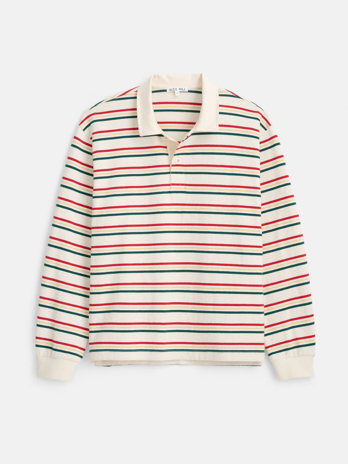 Rugby Striped in Cotton Jersey - Ivory Stripe