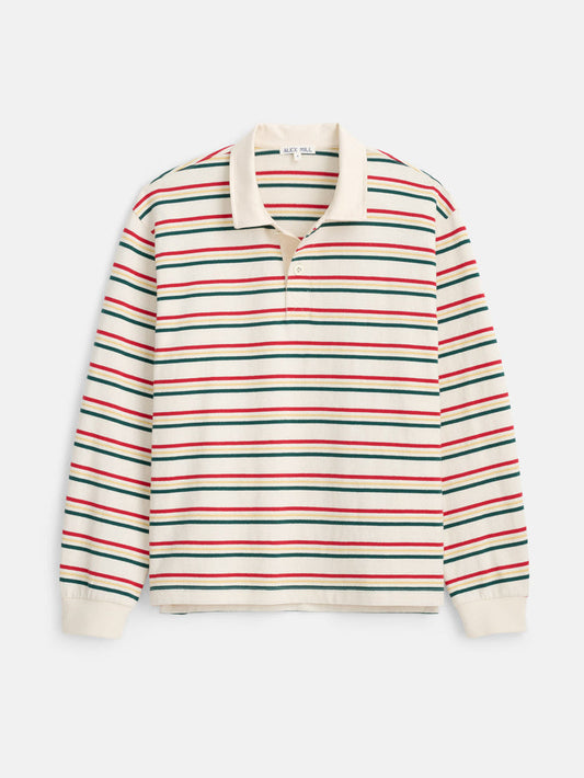 Rugby Striped in Cotton Jersey - Ivory Stripe