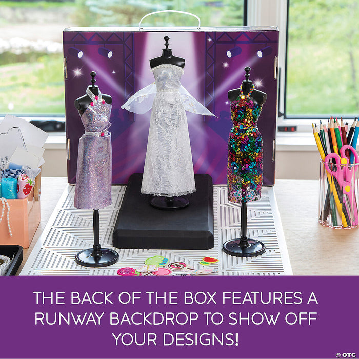 Run the Runway completed fashion designs on display