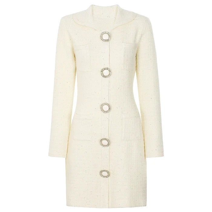 White coat with decorative buttons on a white background
