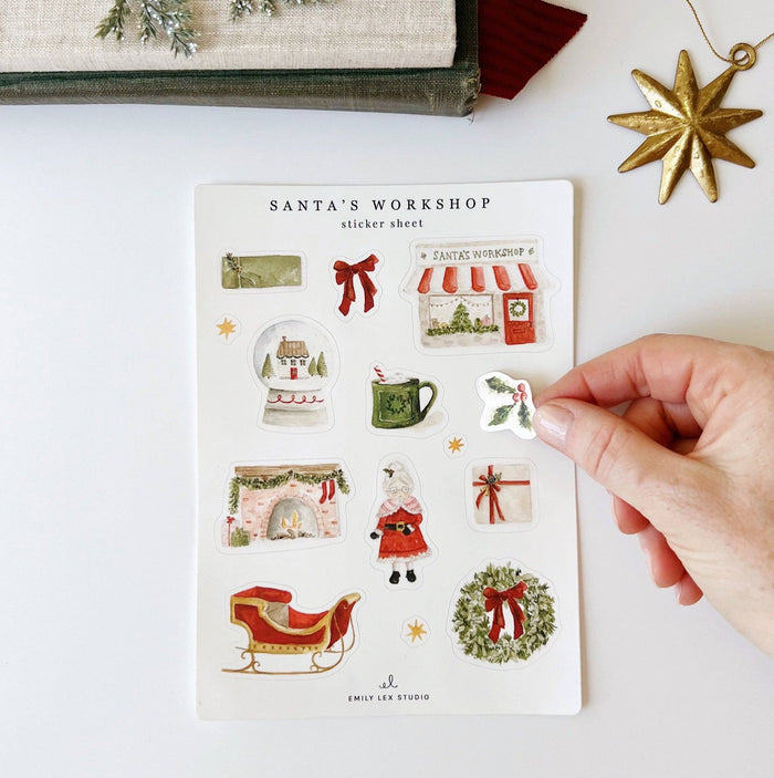 Santa's workshop sticker sheets